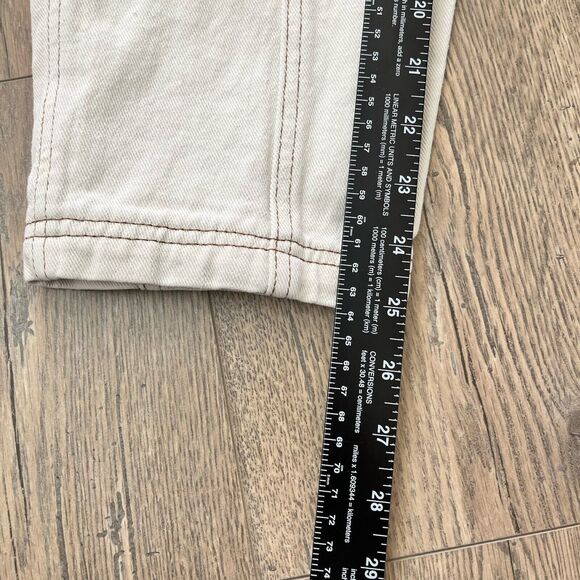 PacSun Pants Womens Small Beige Cargo Pants Pocket Elastic Snap Casual Ladies XS - Picture 7 of 8